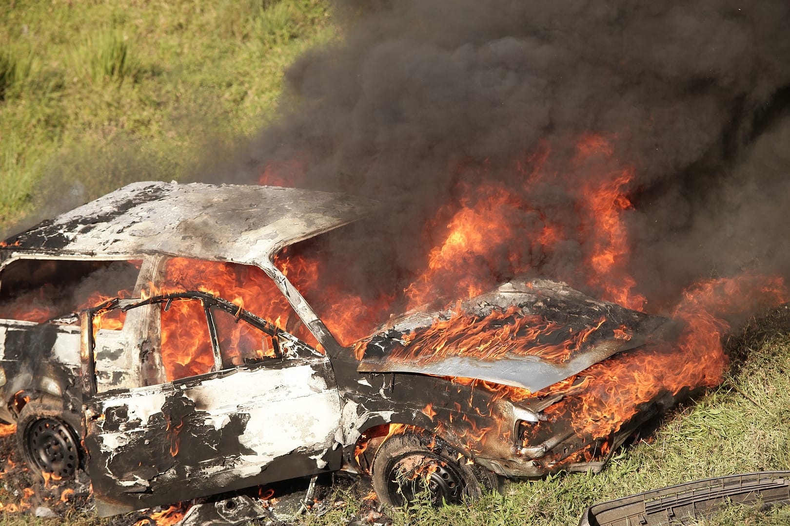 burning car